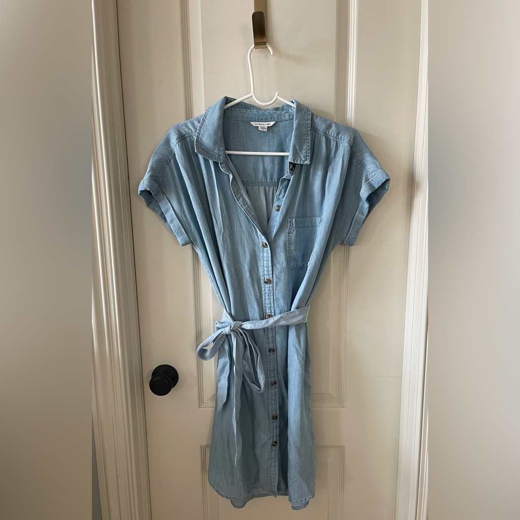 American Eagle Tie Shirt Dress - Medium
